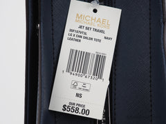 Michael Kors Jet Set Large Navy Saffiano X Cross Chain Shoulder Tote Hand Bag