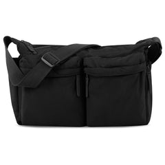 Nylon Crossbody Messenger Bag for WomenLarge Shoulder Bag Hobo Tote Bag with Multi-pocketLightweight Computer Crossbody Bag Hand Bag with Zipper for Travel Work(Black)